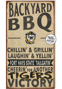 KH Sports Fan Fort Hays State Tigers 11x20 Indoor Outdoor BBQ Sign - Black