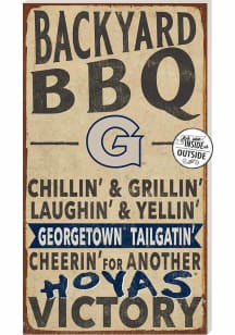 KH Sports Fan Georgetown Hoyas 11x20 Indoor Outdoor BBQ Sign - Blue