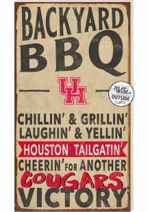 KH Sports Fan Houston Cougars 11x20 Indoor Outdoor BBQ Sign - Red