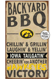 KH Sports Fan Iowa Hawkeyes 11x20 Indoor Outdoor BBQ Sign - Black