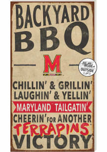 KH Sports Fan Maryland Terrapins 11x20 Indoor Outdoor BBQ Sign - Red