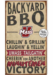 KH Sports Fan Massachusetts Minutemen 11x20 Indoor Outdoor BBQ Sign - Red
