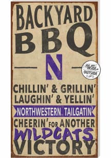 KH Sports Fan Northwestern Wildcats 11x20 Indoor Outdoor BBQ Sign - Purple