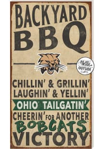 KH Sports Fan Ohio Bobcats 11x20 Indoor Outdoor BBQ Sign - Green