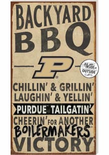 KH Sports Fan Purdue Boilermakers 11x20 Indoor Outdoor BBQ Sign - Gold