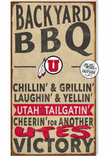 KH Sports Fan Utah Utes 11x20 Indoor Outdoor BBQ Sign - Red