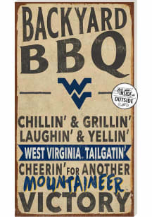 KH Sports Fan West Virginia Mountaineers 11x20 Indoor Outdoor BBQ Sign - Gold
