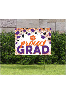 Clemson Tigers KH Sports Fan 18x24 Proud Grad Confetti Yard Sign - Orange
