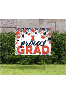 Illinois Fighting Illini KH Sports Fan 18x24 Proud Grad Confetti Yard Sign - Orange