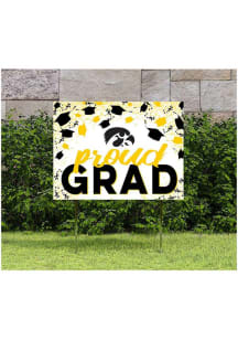Iowa Hawkeyes KH Sports Fan 18x24 Proud Grad Confetti Yard Sign - Black