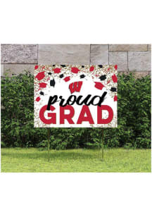 Wisconsin Badgers KH Sports Fan 18x24 Proud Grad Confetti Yard Sign - Red