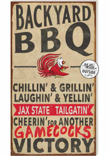 KH Sports Fan Jacksonville State Gamecocks 11x20 Indoor Outdoor BBQ Sign - Red