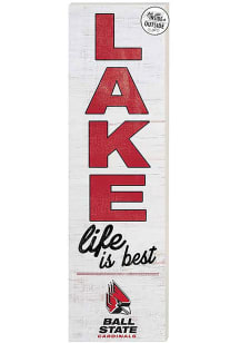 KH Sports Fan Ball State Cardinals 35x10 Lake Life is Best Indoor Outdoor Sign - Red