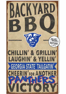 KH Sports Fan Georgia State Panthers 11x20 Indoor Outdoor BBQ Sign - Blue
