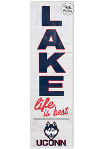 KH Sports Fan UConn Huskies 35x10 Lake Life is Best Indoor Outdoor Sign - White