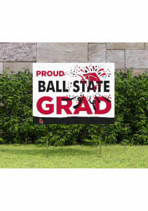 Ball State Cardinals KH Sports Fan 18x24 Proud Grad Team Logo Yard Sign - Red
