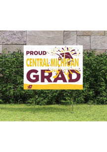 Central Michigan Chippewas KH Sports Fan 18x24 Proud Grad Team Logo Yard Sign - Red