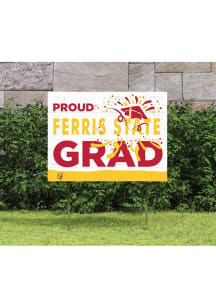 Ferris State Bulldogs KH Sports Fan 18x24 Proud Grad Team Logo Yard Sign - Red