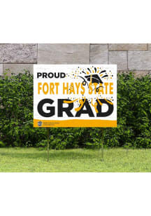 Fort Hays State Tigers KH Sports Fan 18x24 Proud Grad Team Logo Yard Sign - Black