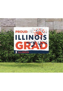 Illinois Fighting Illini KH Sports Fan 18x24 Proud Grad Team Logo Yard Sign - Orange