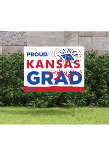 Kansas Jayhawks KH Sports Fan 18x24 Proud Grad Team Logo Yard Sign - Red