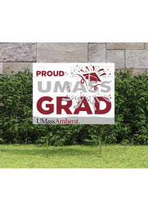 Massachusetts Minutemen KH Sports Fan 18x24 Proud Grad Team Logo Yard Sign - Red