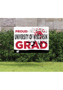 Wisconsin Badgers KH Sports Fan 18x24 Proud Grad Team Logo Yard Sign - Red