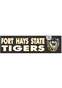 KH Sports Fan Fort Hays State Tigers 35x10 Indoor Outdoor Colored Logo Sign - Black