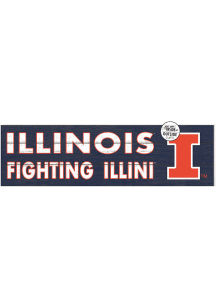 KH Sports Fan Illinois Fighting Illini 35x10 Indoor Outdoor Colored Logo Sign - Orange