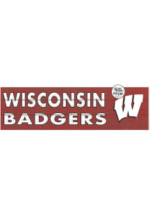 KH Sports Fan Wisconsin Badgers 35x10 Indoor Outdoor Colored Logo Sign - Red