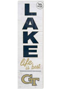 KH Sports Fan GA Tech Yellow Jackets 35x10 Lake Life is Best Indoor Outdoor Sign - Gold