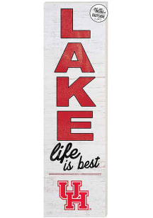 KH Sports Fan Houston Cougars 35x10 Lake Life is Best Indoor Outdoor Sign - Red