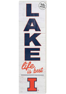 KH Sports Fan Illinois Fighting Illini 35x10 Lake Life is Best Indoor Outdoor Sign - Orange