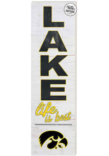KH Sports Fan Iowa Hawkeyes 35x10 Lake Life is Best Indoor Outdoor Sign - Black