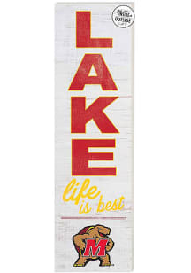 KH Sports Fan Maryland Terrapins 35x10 Lake Life is Best Indoor Outdoor Sign - Red
