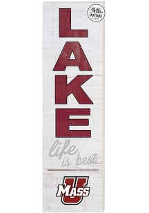 KH Sports Fan Massachusetts Minutemen 35x10 Lake Life is Best Indoor Outdoor Sign - Red