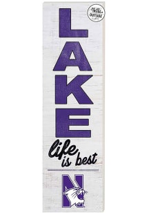 KH Sports Fan Northwestern Wildcats 35x10 Lake Life is Best Indoor Outdoor Sign - Purple