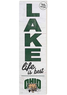 KH Sports Fan Ohio Bobcats 35x10 Lake Life is Best Indoor Outdoor Sign - Green