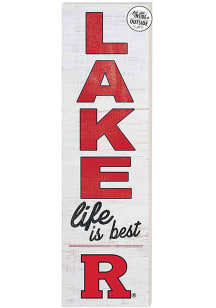KH Sports Fan Rutgers Scarlet Knights 35x10 Lake Life is Best Indoor Outdoor Sign - Red