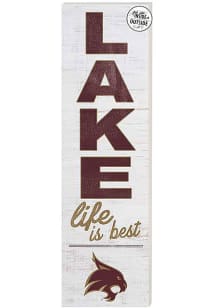 KH Sports Fan Texas State Bobcats 35x10 Lake Life is Best Indoor Outdoor Sign - Red