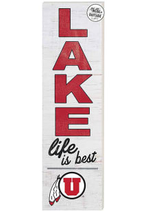 KH Sports Fan Utah Utes 35x10 Lake Life is Best Indoor Outdoor Sign - Red