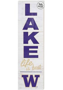 KH Sports Fan Washington Huskies 35x10 Lake Life is Best Indoor Outdoor Sign - Purple