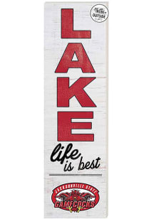 KH Sports Fan Jacksonville State Gamecocks 35x10 Lake Life is Best Indoor Outdoor Sign - Red