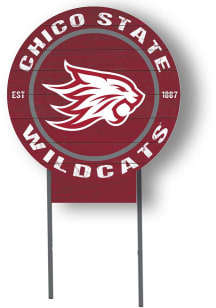 CSU Chico Wildcats KH Sports Fan 20x20 Color Logo Circle Yard Sign - Red