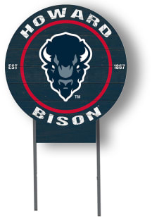 Howard Bison KH Sports Fan 20x20 Color Logo Circle Yard Sign - Blue