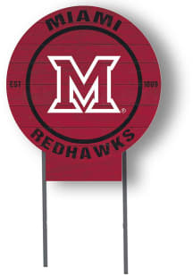 Miami RedHawks KH Sports Fan 20x20 Color Logo Circle Yard Sign - Red