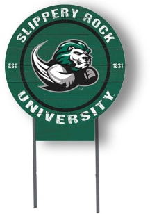 Slippery Rock KH Sports Fan 20x20 Color Logo Circle Yard Sign - Green