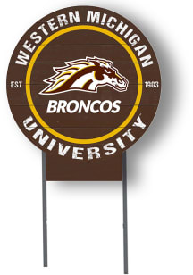Western Michigan Broncos KH Sports Fan 20x20 Color Logo Circle Yard Sign - Brown