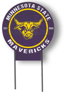 Minnesota State Mankato Mavericks KH Sports Fan 20x20 Color Logo Circle Yard Sign - Purple