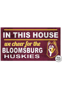 KH Sports Fan Bloomsburg University Huskies 20x11 Indoor Outdoor In This House Sign - Red